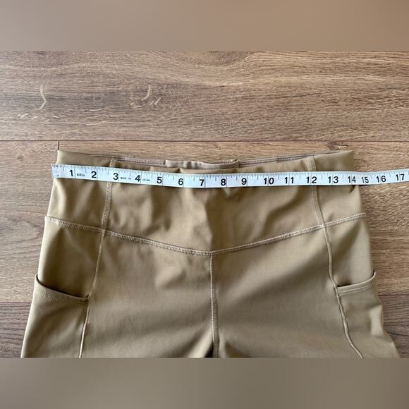 Brooks Method 7/8 Running Perforated Tights Leggings In Oatmeal Tan Size Large - Picture 11 of 14